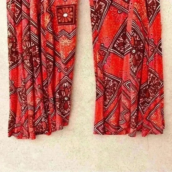 ANTHROPOLOGIE WIDE LEG COLORFULLY DETAILED FLOWING BOHO HIPSTER.SIZE 6 - Picture 4 of 10